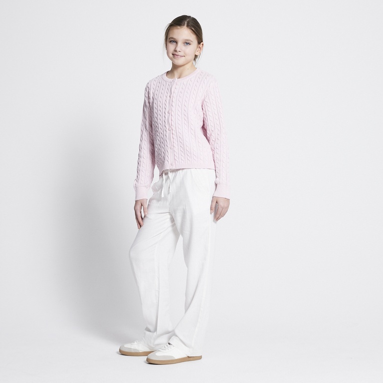 Cable knit cardigan "Majken" Soft Pink